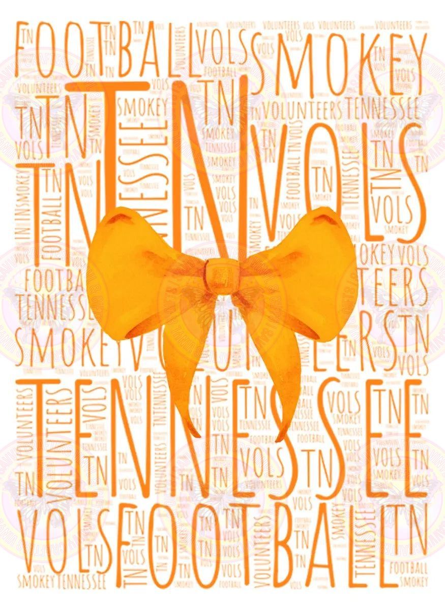 Tennessee TN Word Block with Bow - Savvy Crafters Vinyl & Gifts