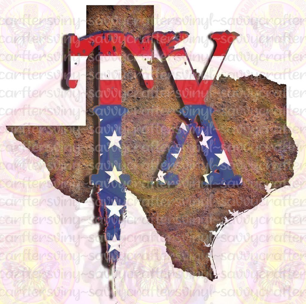 Texas Rustic Flag - Savvy Crafters Vinyl & Gifts