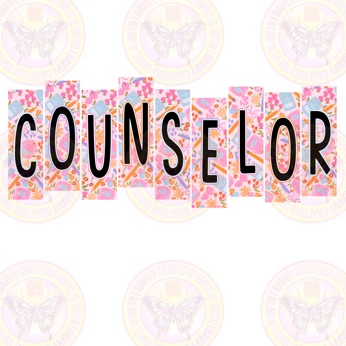 Two Tone Letters COUNSELOR - Savvy Crafters Vinyl & Gifts