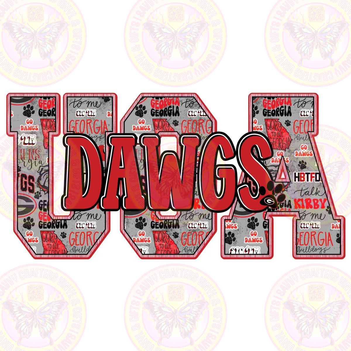 UGA DAWGS Holler - Savvy Crafters Vinyl & Gifts