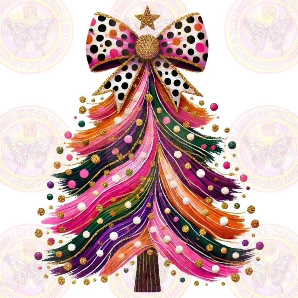 Vibrant Christmas Tree Coquette Girly - Savvy Crafters Vinyl & Gifts