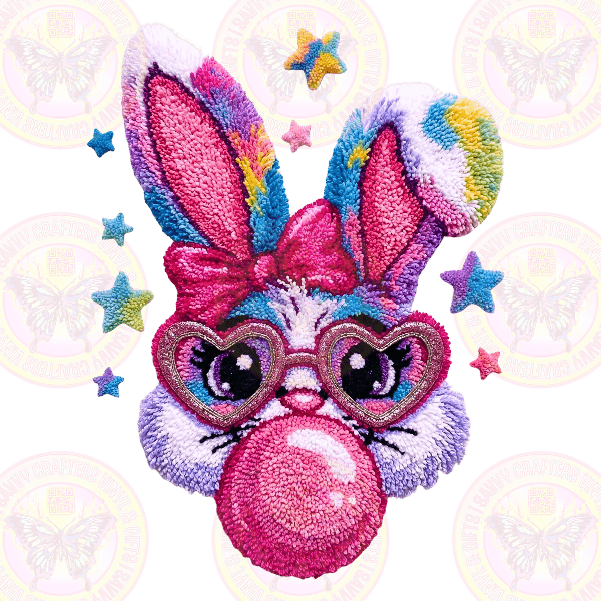 Vibrant Easter Bunny Bubble gum Faux Yarn - Savvy Crafters Vinyl & Gifts