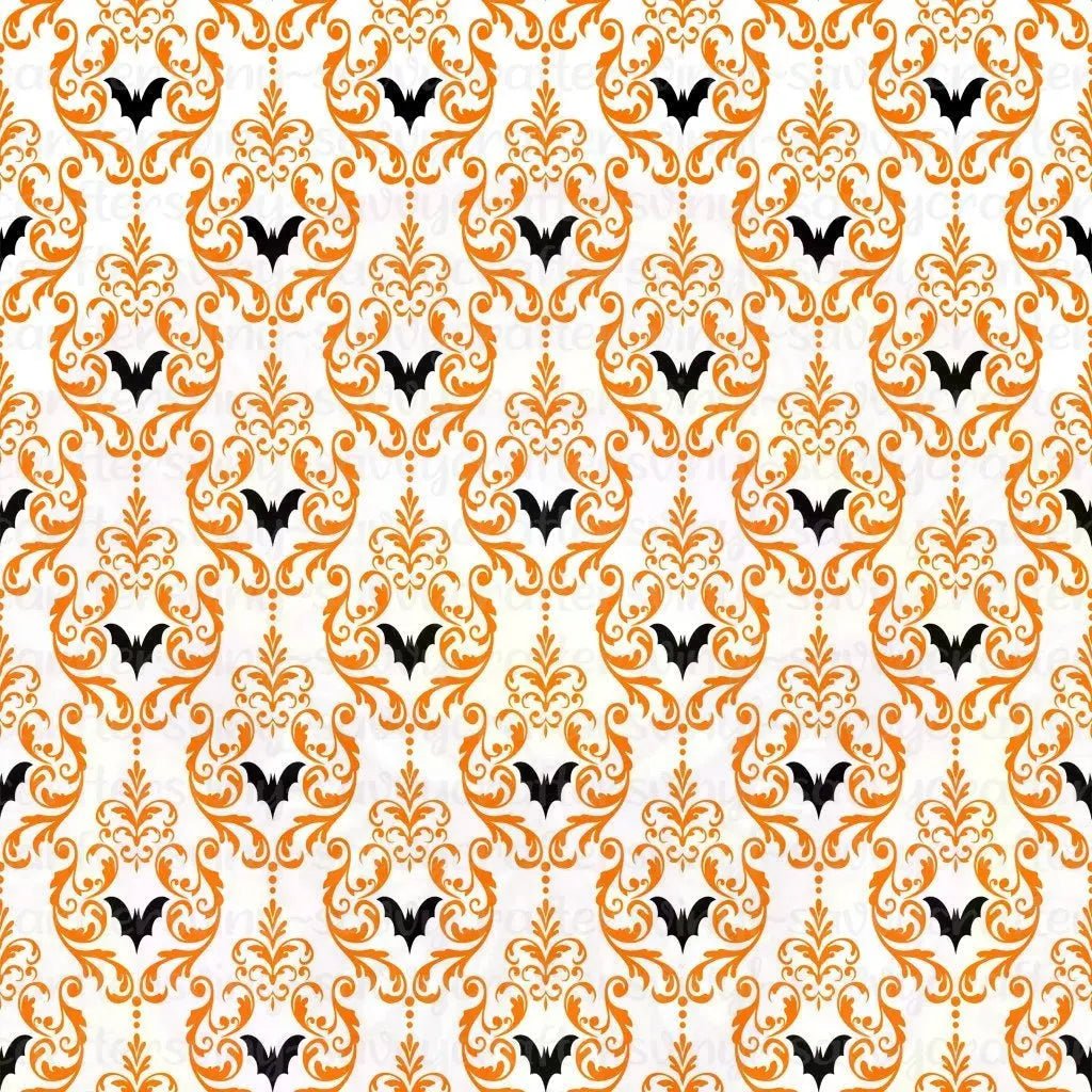 Vintage Bat Black Orange White - Savvy Crafters Vinyl & Gifts