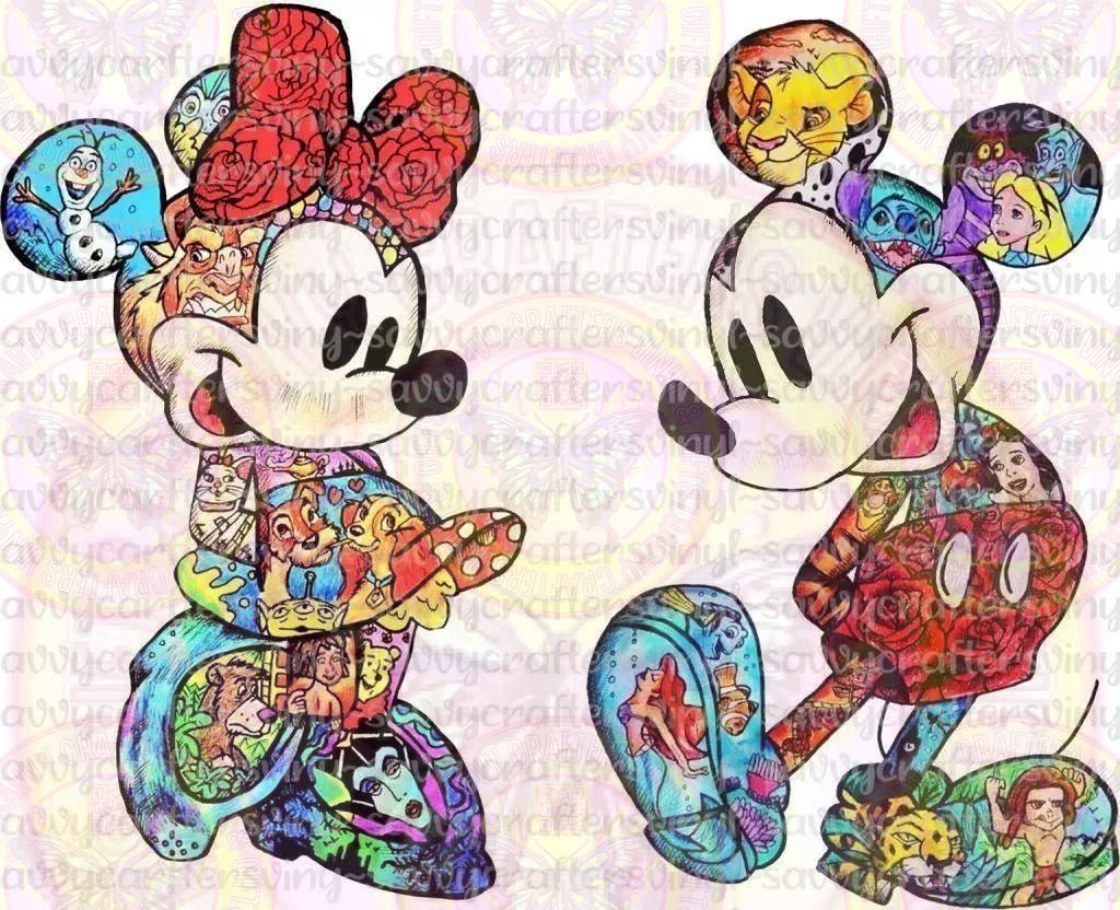 vintage Mickey Minnie DTF Full Color Transfer - Savvy Crafters Vinyl & Gifts