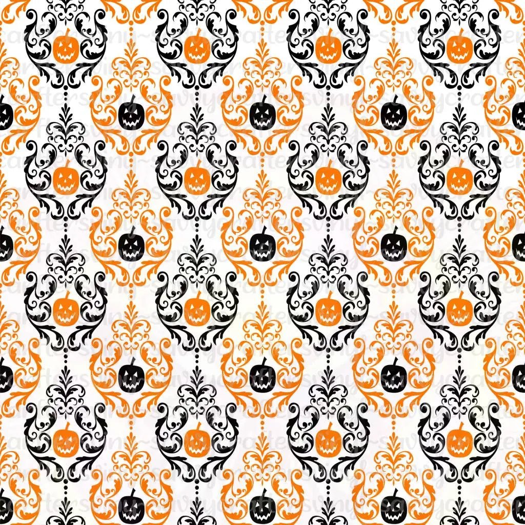 Vintage Skulls Orange and Black - Savvy Crafters Vinyl & Gifts