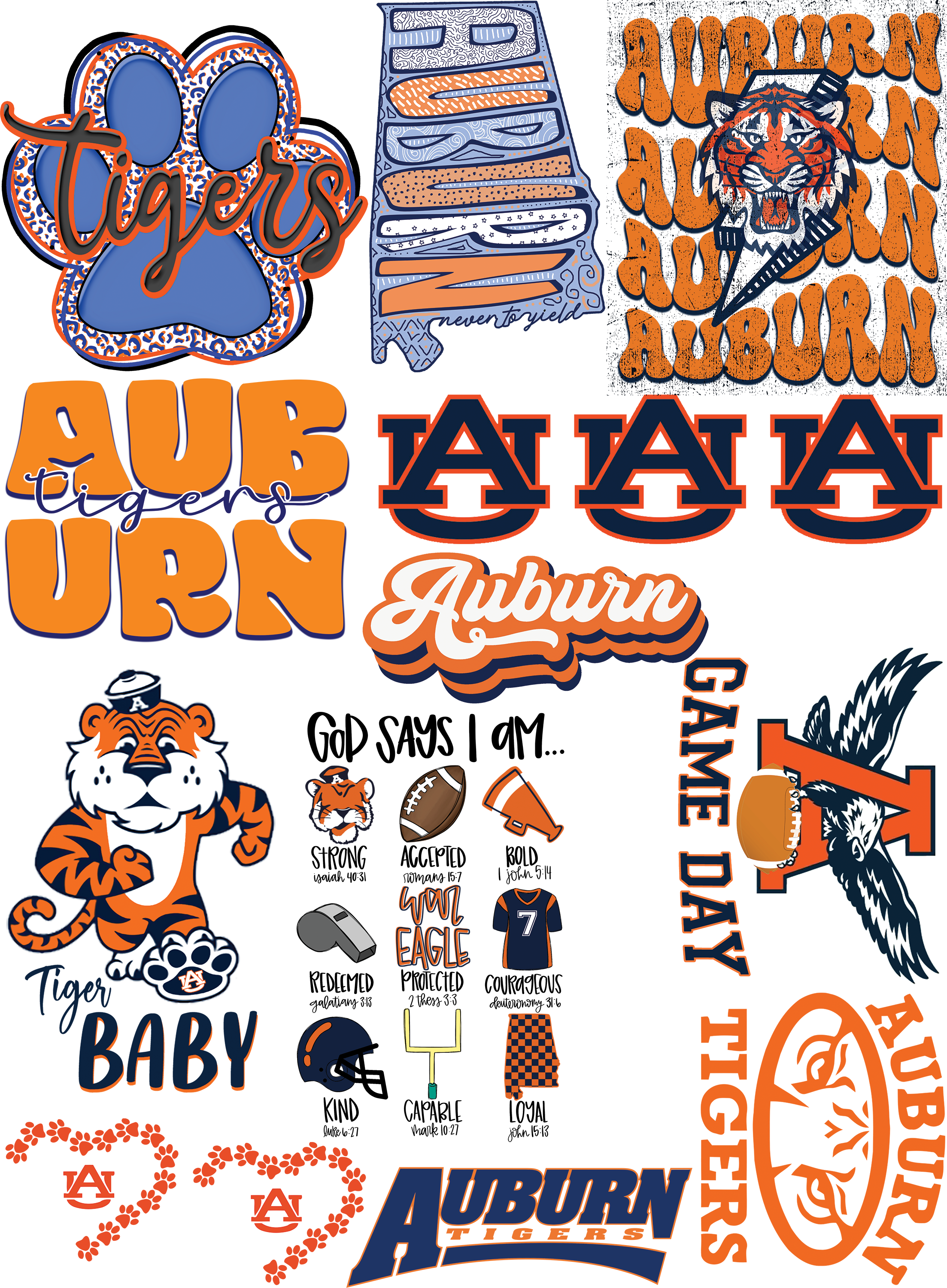 War Eagle Fans Youth DTF Transfer Gang Prints - Savvy Crafters Vinyl & Gifts