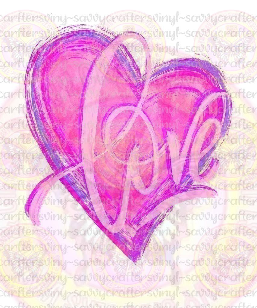 Watercolor Heart Love - Savvy Crafters Vinyl & Gifts