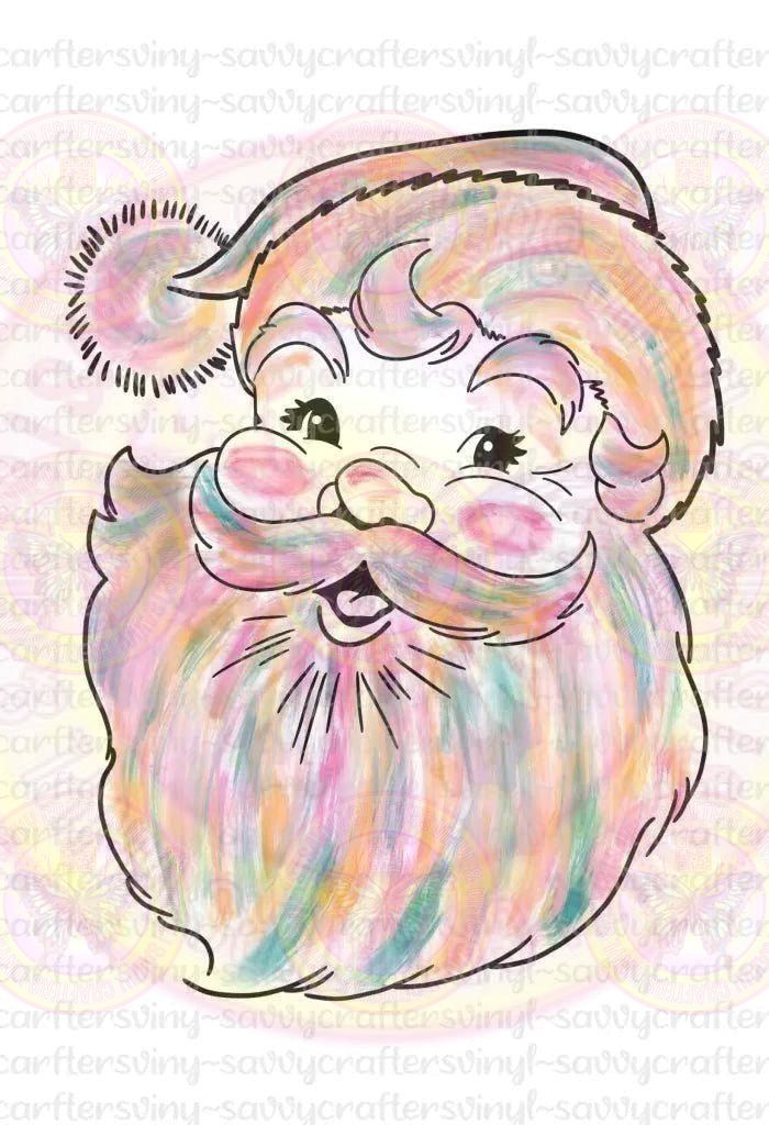 Watercolor SANTA - Savvy Crafters Vinyl & Gifts