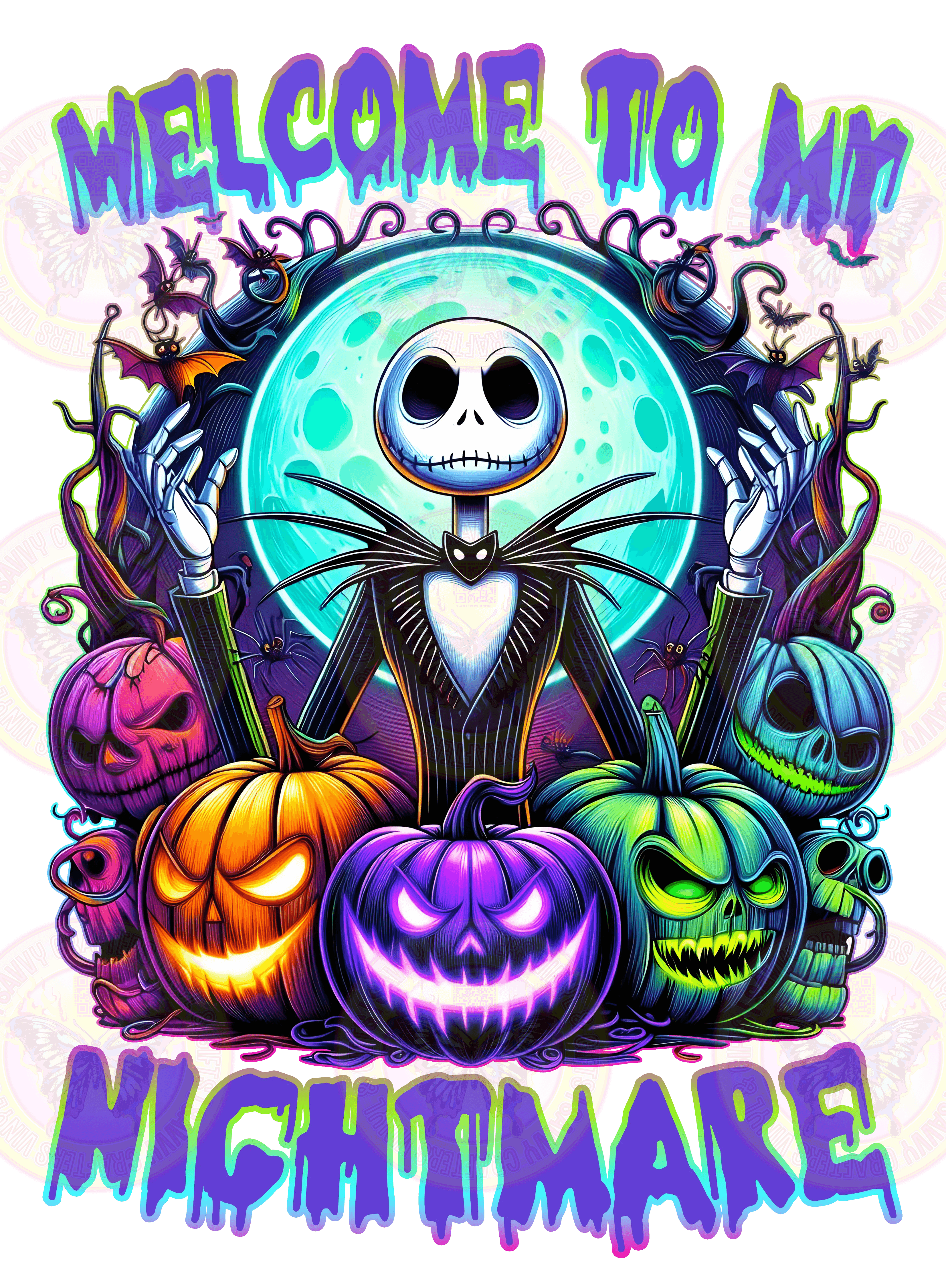 Welcome to my Nightmare Jack Halloween Colorful - Savvy Crafters Vinyl & Gifts