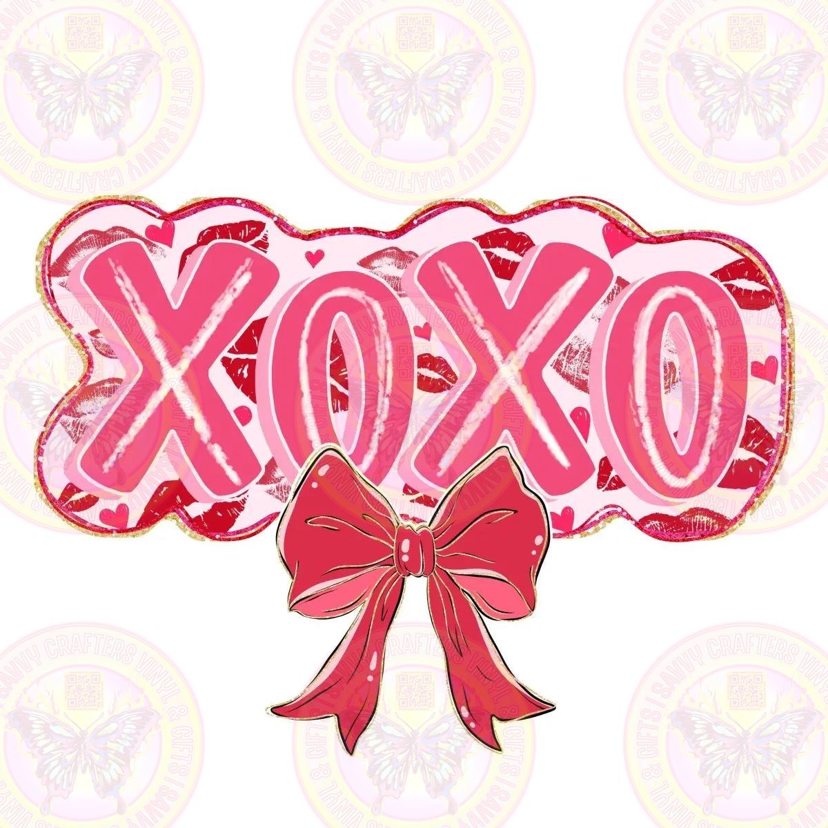 XOXO Bow - Savvy Crafters Vinyl & Gifts