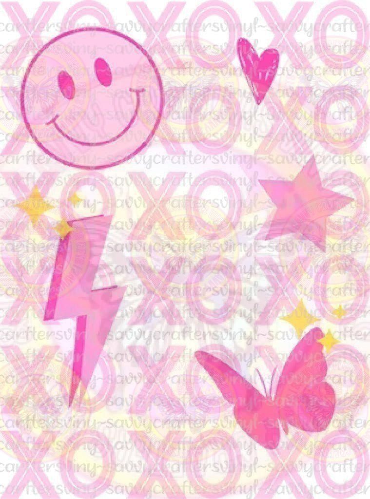 XOXOXO Smile Pink Grid - Savvy Crafters Vinyl & Gifts
