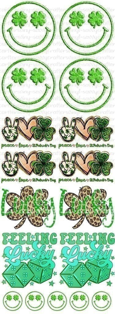 All Adult Big Lucky - St. Patrick's Day Gang Sheet 4 - Savvy Crafters Vinyl & Gifts