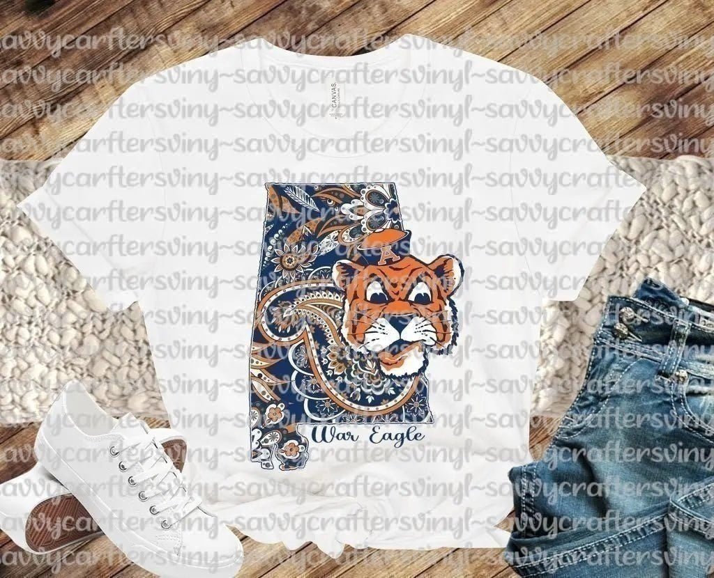 Auburn War Eagle Mascot Floral - Savvy Crafters Vinyl & Gifts