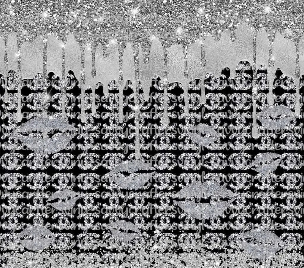 Designer Drippin Silver Kisses 20oz Tumbler Wrap - Savvy Crafters Vinyl & Gifts