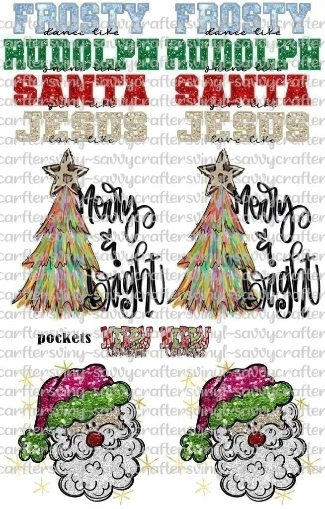 Frosty and Merry Pre-Designed Gang sheet - Savvy Crafters Vinyl & Gifts