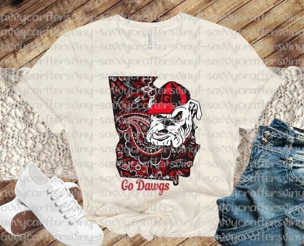 Georgia State Go DAWGS Floral - Savvy Crafters Vinyl & Gifts