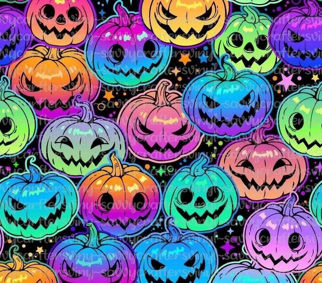 Halloween Neon Tumbler Straight Wrap 20oz - Savvy Crafters Vinyl & Gifts