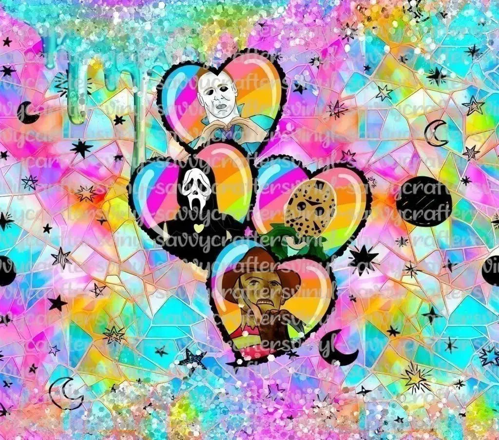 Horror Heart Splash 20oz Tumbler Wrap - Savvy Crafters Vinyl & Gifts