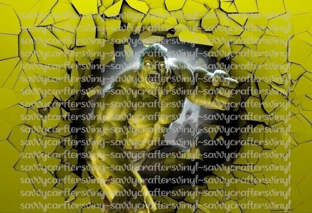 Hulk Breaking Through Wall 20oz Tumbler Wrap - Savvy Crafters Vinyl & Gifts