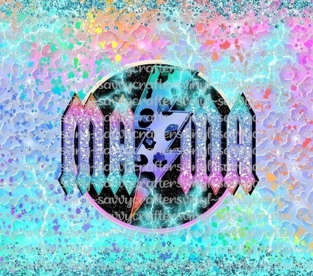 MAMA Glitter Leopard 20oz Tumbler Wrap - Savvy Crafters Vinyl & Gifts