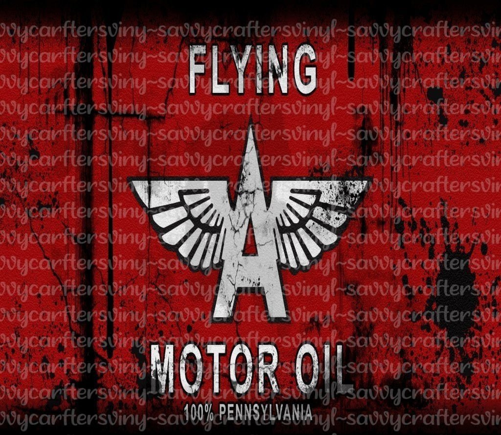 Motor Oil 2 Red Tumbler wrap 20oz - Savvy Crafters Vinyl & Gifts