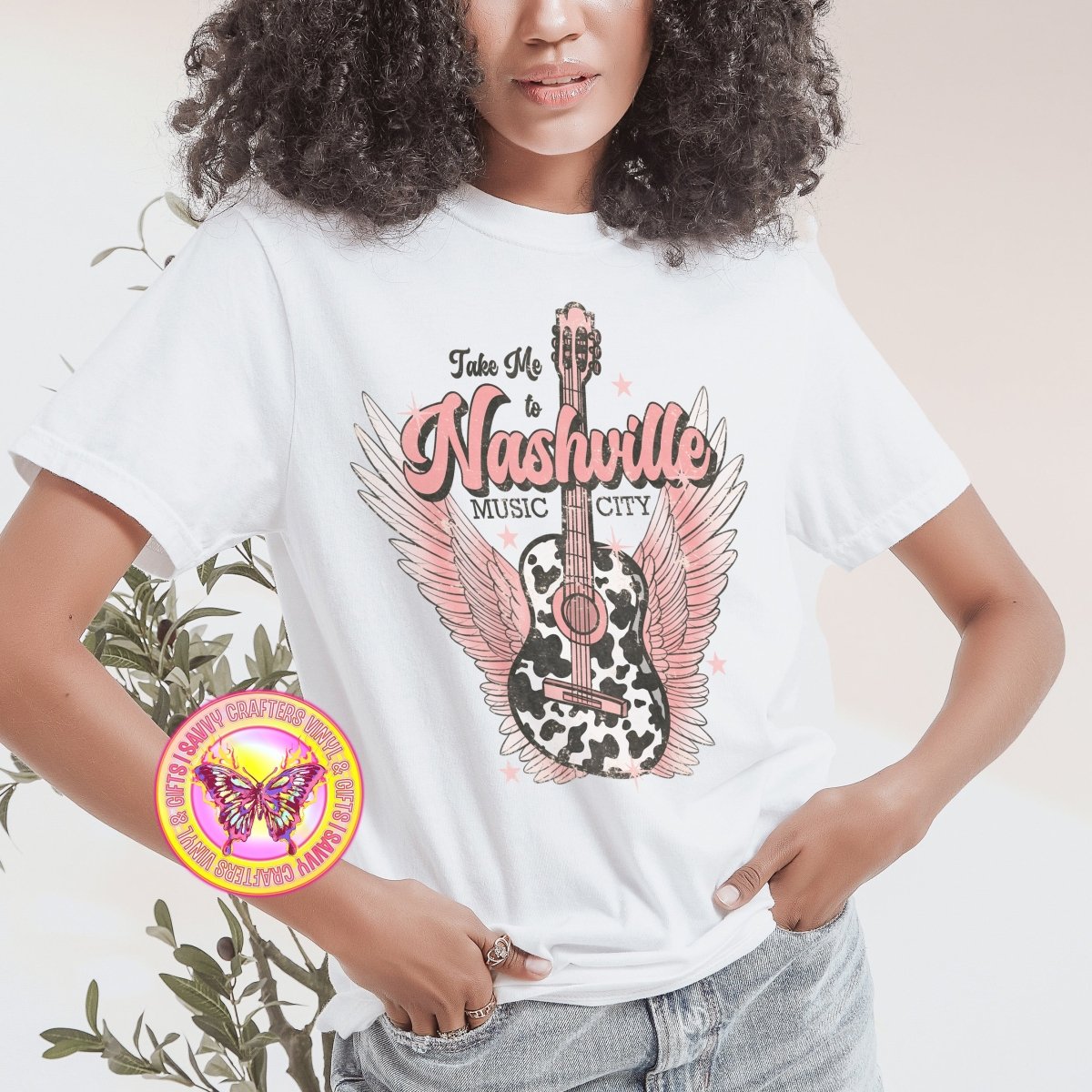 Nashville VALENTINES - Comfort Color Tee - White - Savvy Crafters Vinyl & Gifts