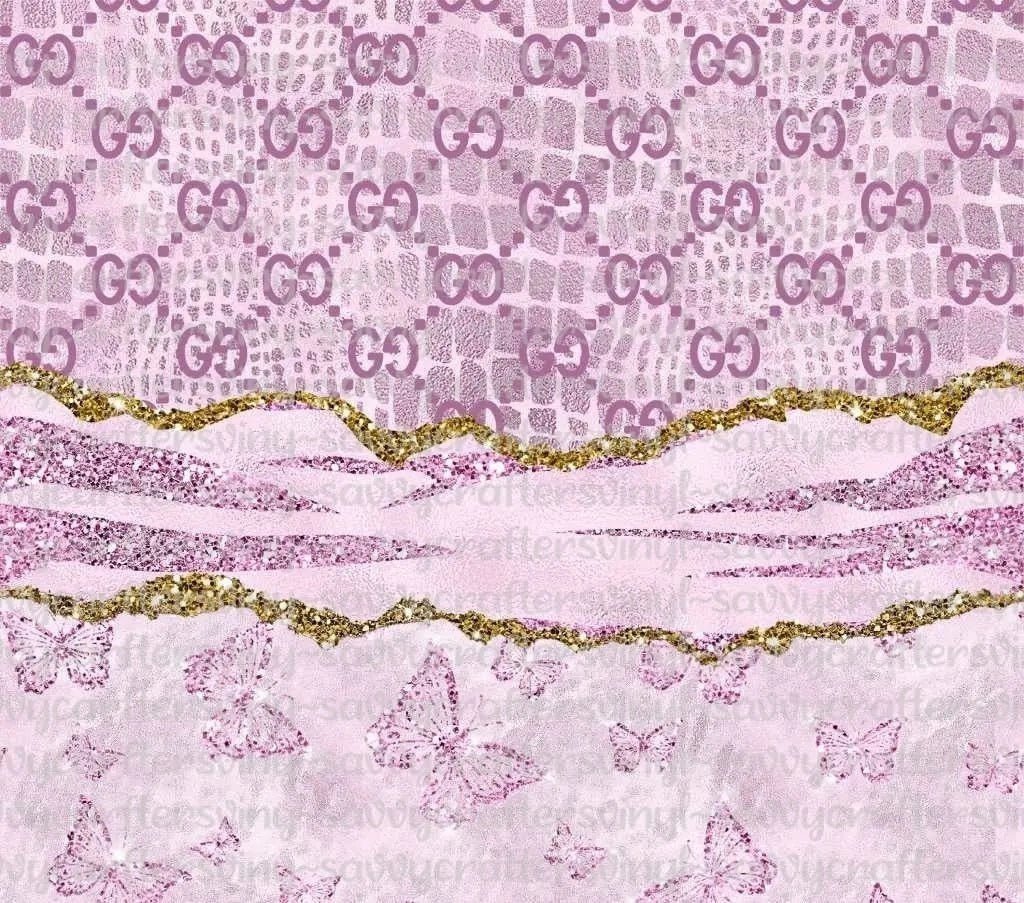 Pink Glitz Butterfly Designer - Savvy Crafters Vinyl & Gifts