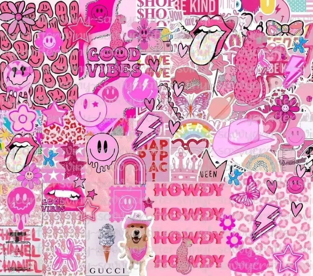 Preppin Pink Happy 20oz Tumbler Wrap - Savvy Crafters Vinyl & Gifts