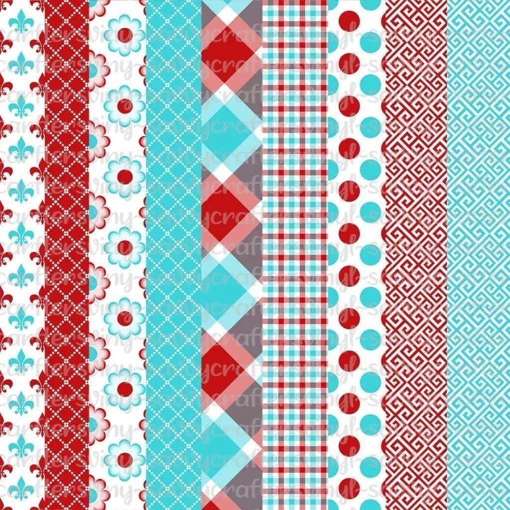 Red Light Blue Red Pattern READ Collection 2 (9 Colors) - Savvy Crafters Vinyl & Gifts