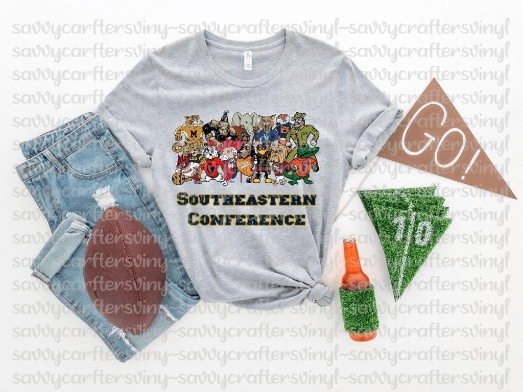 SEC Mascots T-shirt - Savvy Crafters Vinyl & Gifts