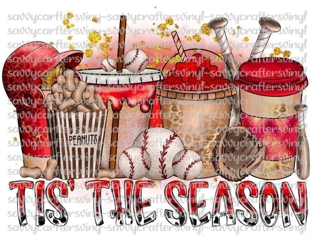 Tis the Season Baseball Tumbler 20oz Tumbler Wrap - Savvy Crafters Vinyl & Gifts
