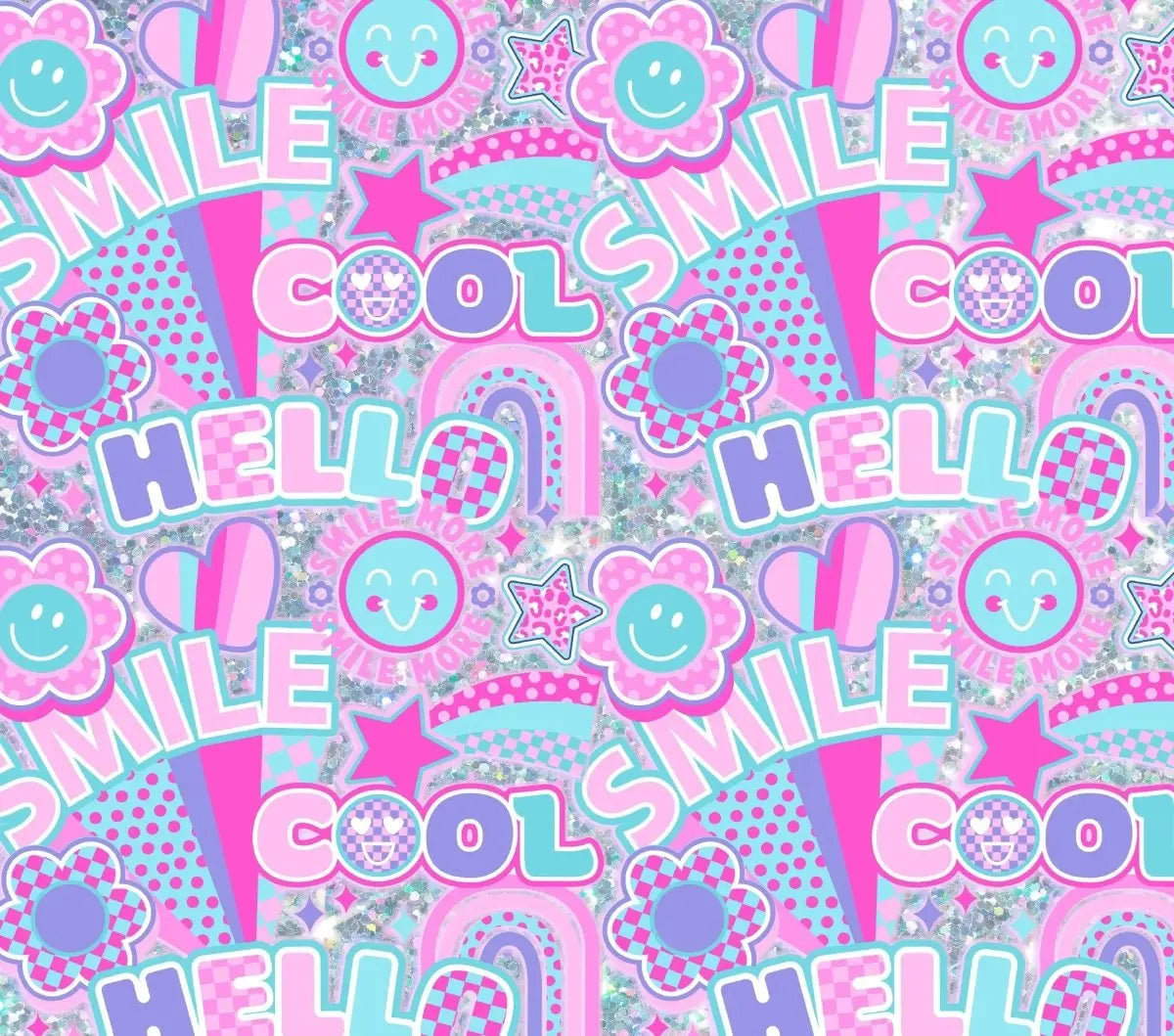 Trendy Collage Hello Smile Cool Tumbler Wrap - Savvy Crafters Vinyl & Gifts