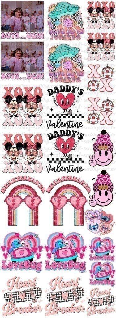 XOXO Kids & Toddlers - Valentine's Gang Sheet 3 - Savvy Crafters Vinyl & Gifts