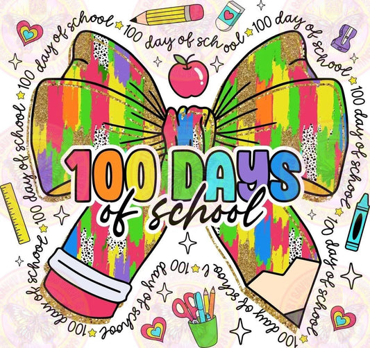 100 Days of School Lifesaver Brush Stroke Bow - Savvy Crafters Vinyl & Gifts