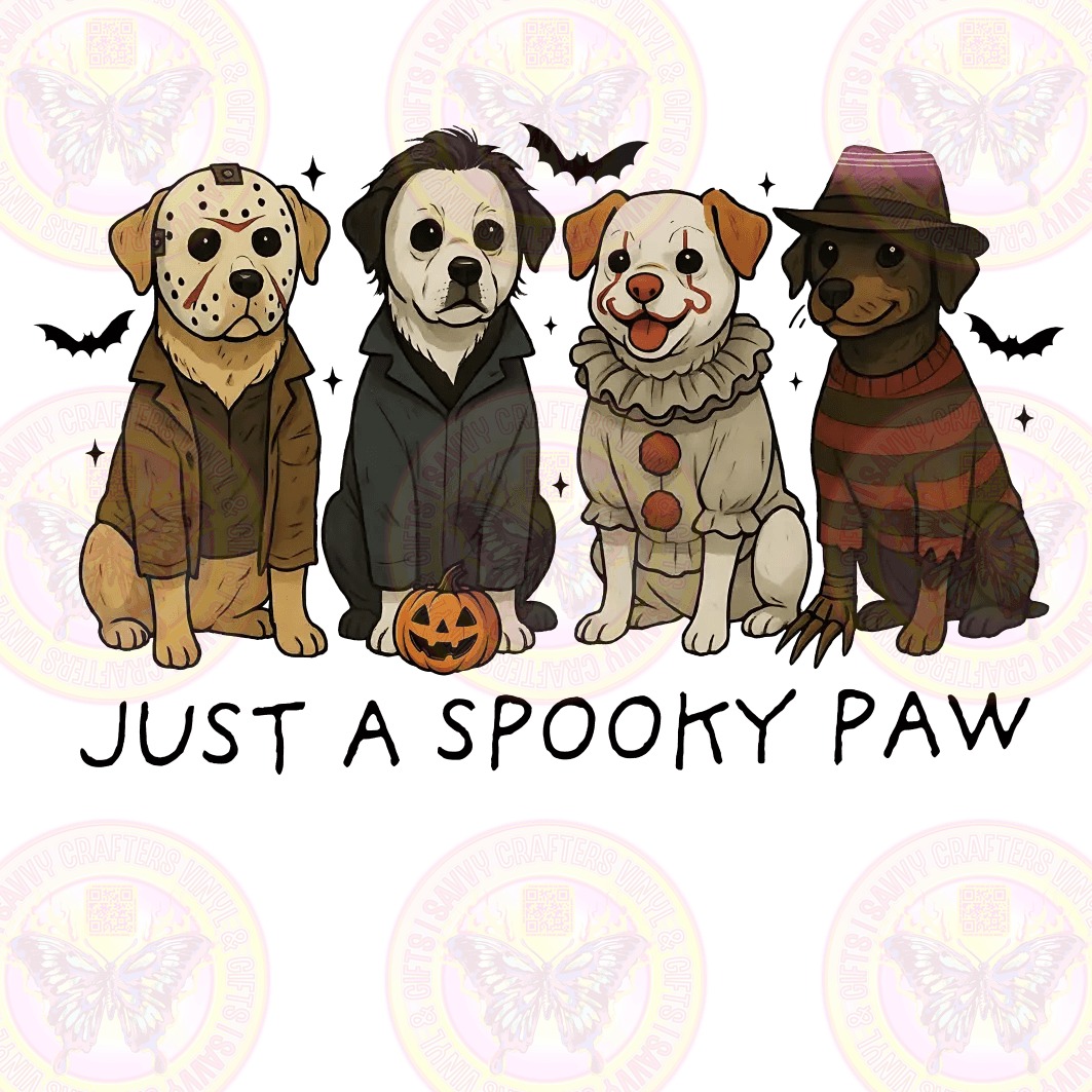 A Spook Paw Horror Pups Black Text - Savvy Crafters Vinyl & Gifts