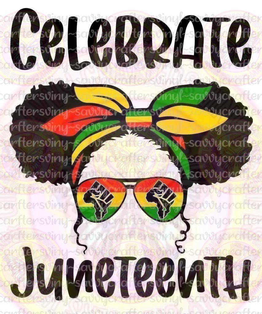 Afro Puff Celebrate Juneteenth - Savvy Crafters Vinyl & Gifts