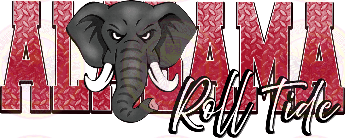 Alabama Roll Ride Elephant - Savvy Crafters Vinyl & Gifts