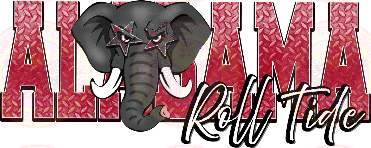 Alabama Roll Ride Elephant Eyes - Savvy Crafters Vinyl & Gifts