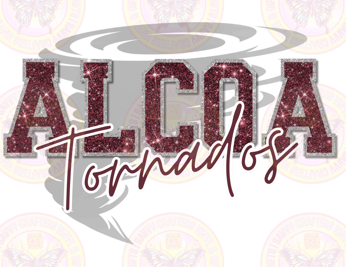 Alcoa Tornadoes Sparkle - Savvy Crafters Vinyl & Gifts
