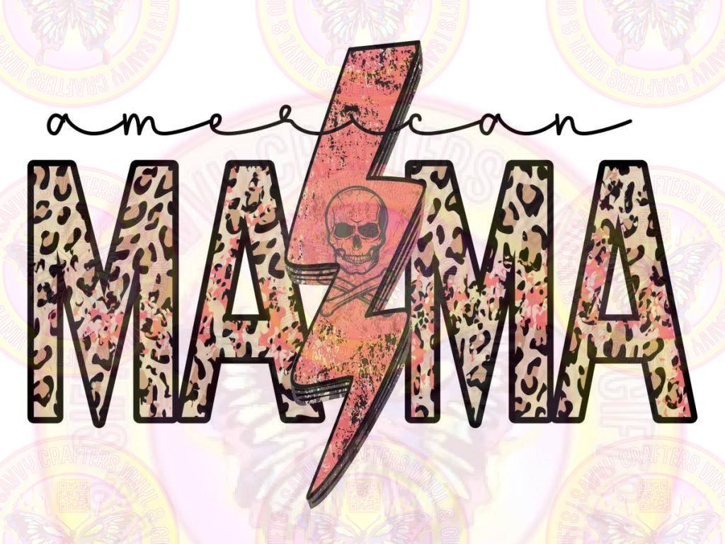 American Mama Lightning Bolt 4th July DTF Transfer - Savvy Crafters Vinyl & Gifts
