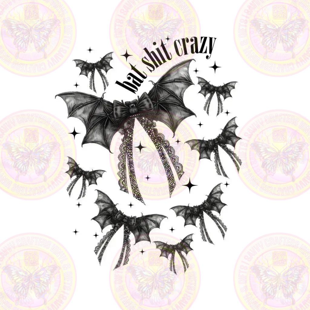 Bat Shit Crazy Funny Coquette Halloween - Savvy Crafters Vinyl & Gifts