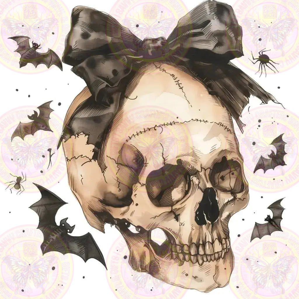 Black Coquette Skull Bow - Savvy Crafters Vinyl & Gifts