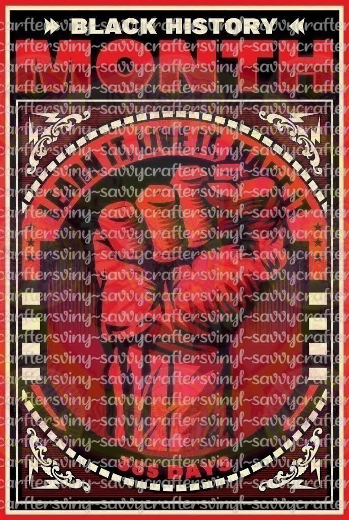 Black History Month Red Fist - Savvy Crafters Vinyl & Gifts