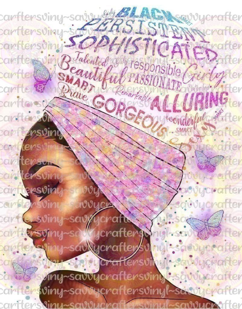 Black is Beautiful Woman Headwrap - Savvy Crafters Vinyl & Gifts