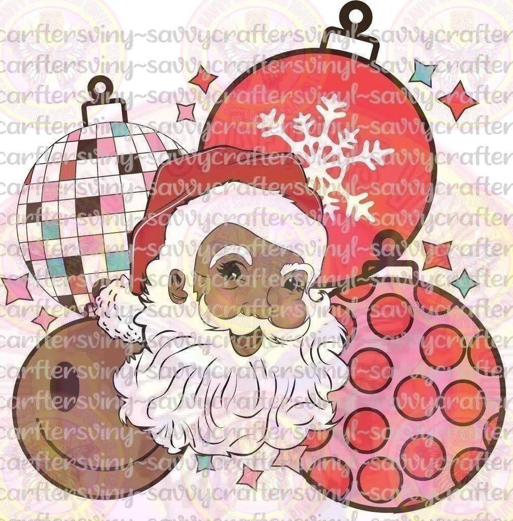 Black Santa Christmas Balls - Savvy Crafters Vinyl & Gifts