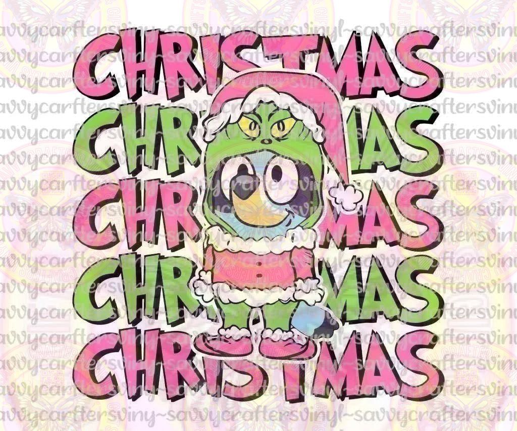 Blue Dog Christmas as Grinch - Savvy Crafters Vinyl & Gifts