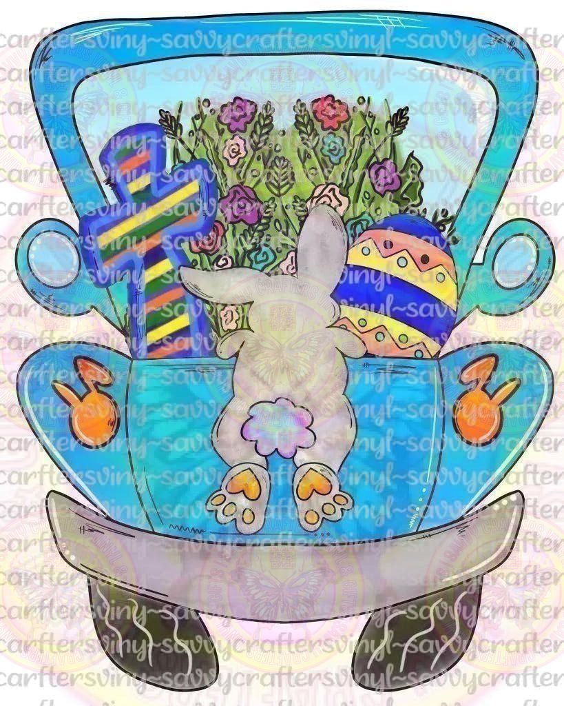 Blue Easter Truck - Savvy Crafters Vinyl & Gifts