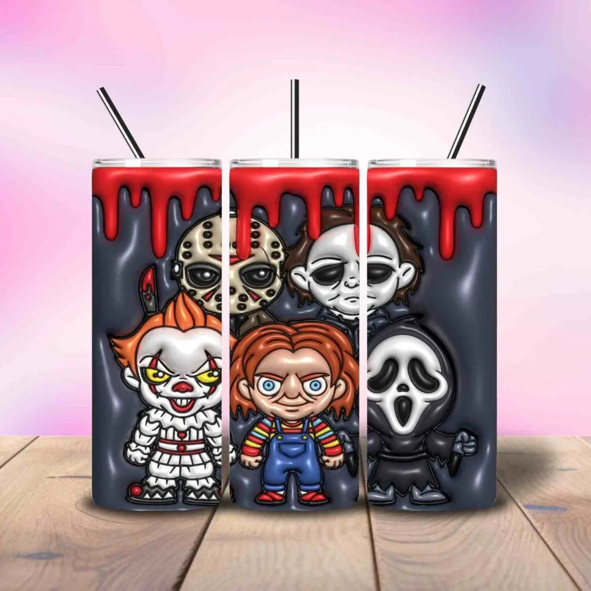 Boys of Horror Puffy Blood Drip - Fully Completed Tumbler Skinny Straight 20/30oz - Savvy Crafters Vinyl & Gifts