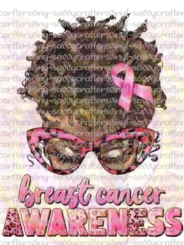 Breast Cancer Awareness short culry hair - Savvy Crafters Vinyl & Gifts