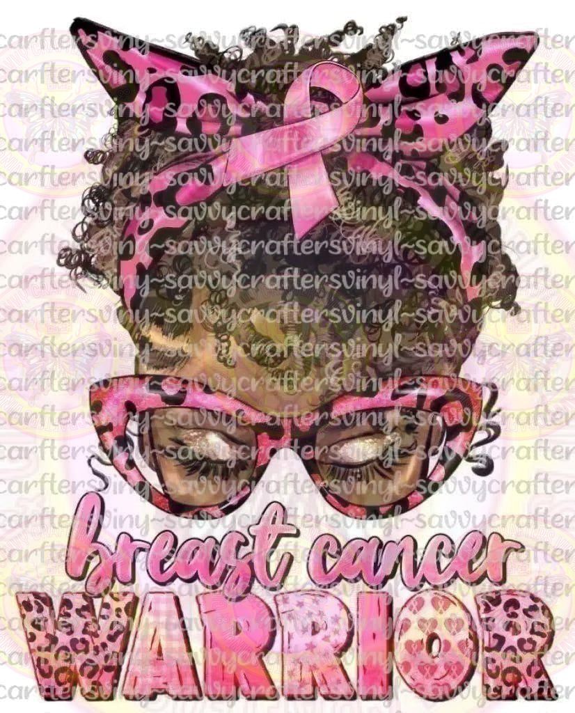 Breast Cancer warrior Short Curly Hair with Bow - Savvy Crafters Vinyl & Gifts